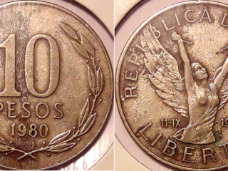 10 pesos chile 1980